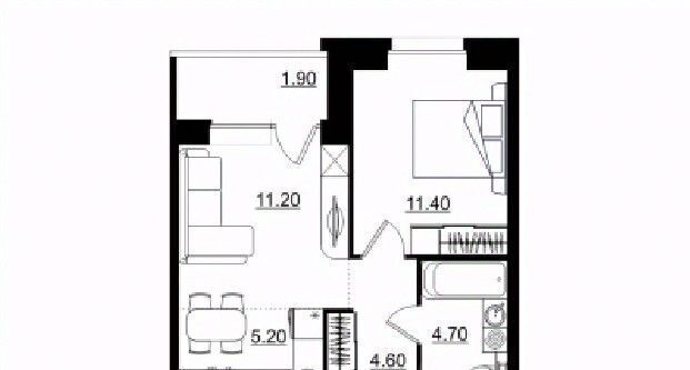 планировка квартиры 39 м2